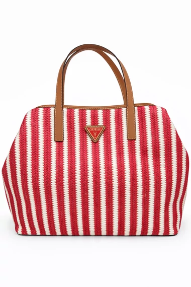 Guess piros csíkos shopper táska szett  (Bolti ára: 66.000 Ft)