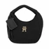 Tommy Hilfiger Raffia Hobo fekete fonott válltáska