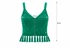 Desigual smaragdzöld kötött crop top rojtos szegéllyel