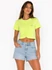 Tommy Jeans neonzöld ráncolt crop póló