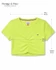 Tommy Jeans neonzöld ráncolt crop póló
